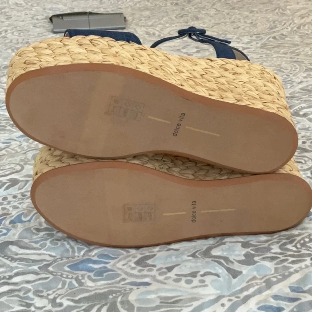 Dolce Vita Blue Espadrille Wedge Sandals